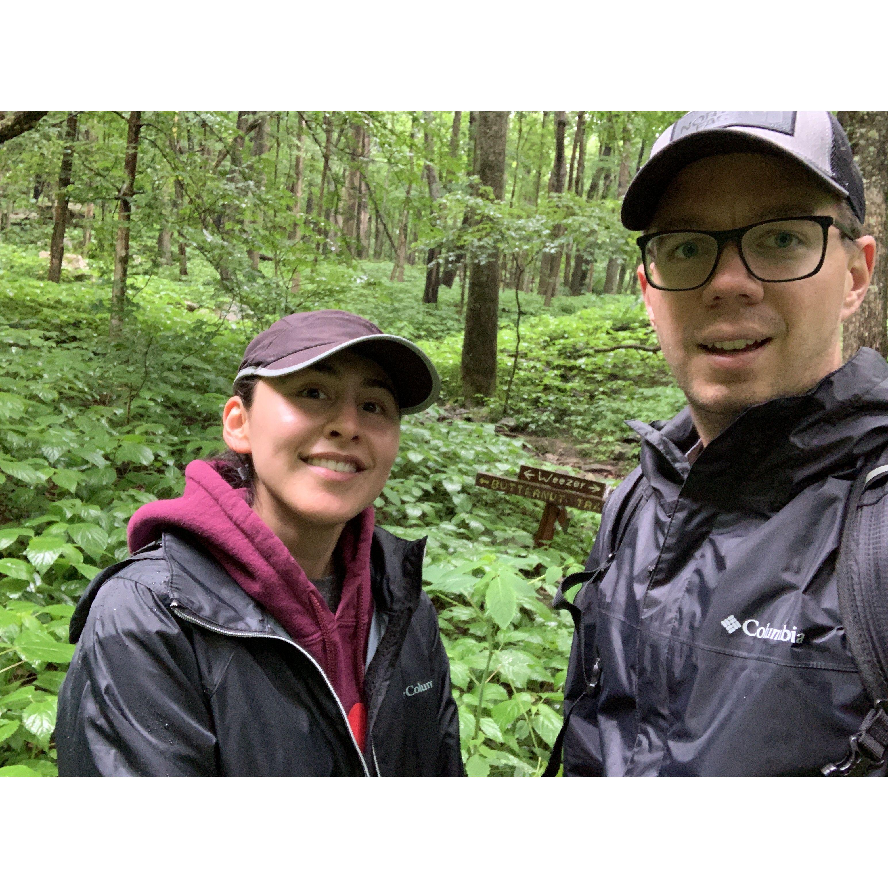 Hiking the trails at Mill Creek on a very rainy day - June 2020