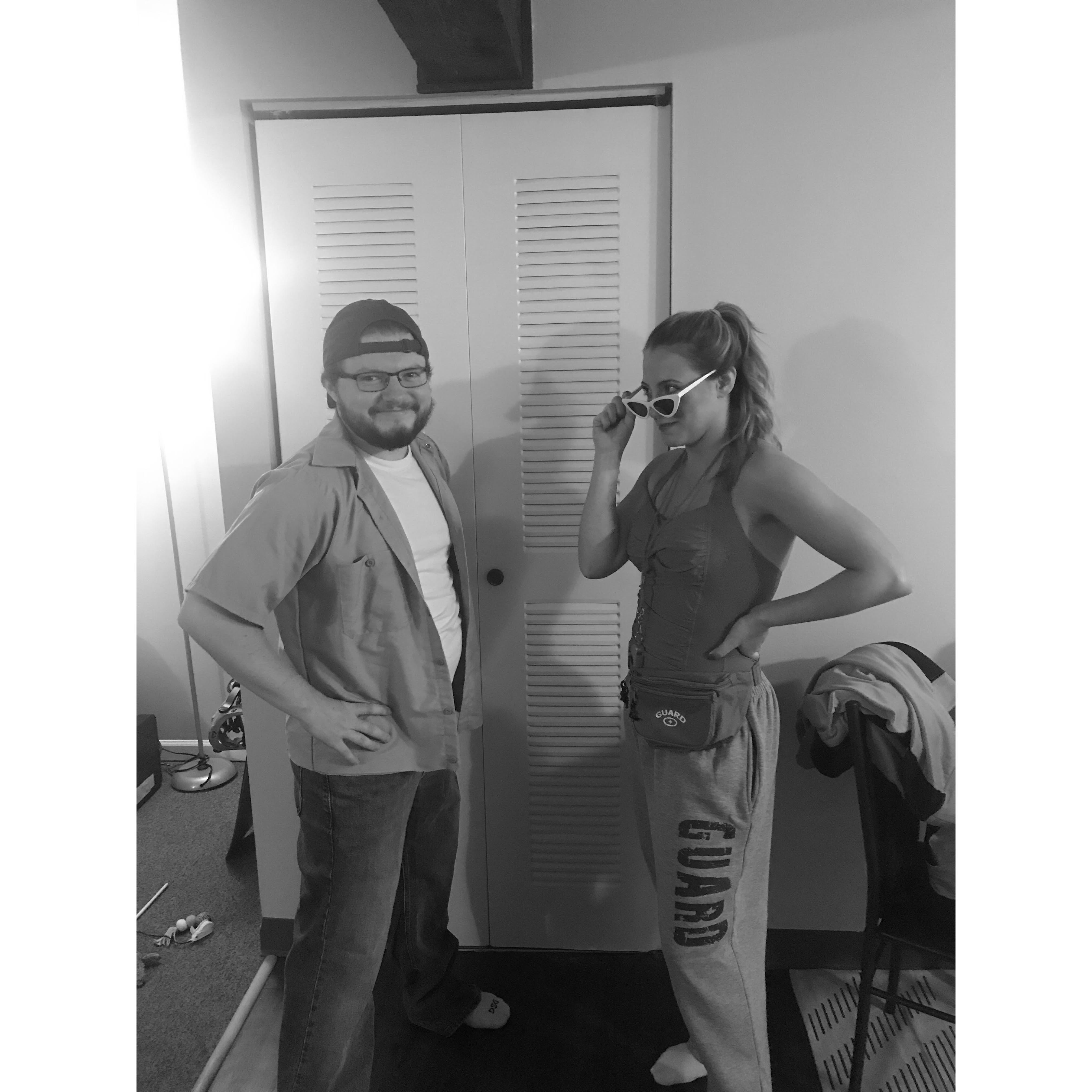 Halloween dressed at Squint's and Wendy Peffercorn from The Sandlot.