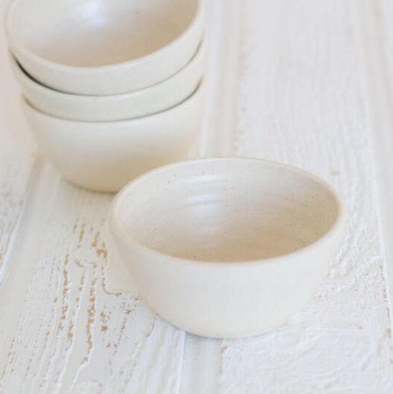 Soup Bowl " Dock" Set of 4 - Minimalist Design - White Ceramic Soup Bowl - Salad Bowl - Small Serving Bowl - Ceramic Dish Set - Set of Bowls