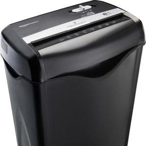 Amazon Basics 6-Sheet Cross-Cut Paper and Credit Card Shredder with 3.8 Gallon Bin, Shreds Staples, Black