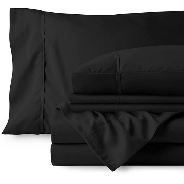 Bare Home 6 Piece Queen Bed Sheets - 1800 Deep Pocket Queen Sheet Set - Ultra-Soft Sheets - 4 Pillowcases (Queen, Charcoal)