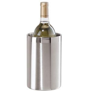 OGGI Stainless Steel Double Wall Wine Cooler - Insulated Tabletop Wine Chiller for White Wine & Champagne, Fits Most Standard Sized Bottles