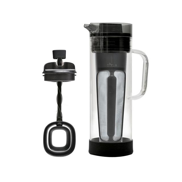 Primula Deluxe Cold Brew Iced Coffee Maker, Durable Glass Carafe, Removable Mesh Filter, Perfect 6 Cup Size, Dishwasher Safe, 1.5 Qt, Black