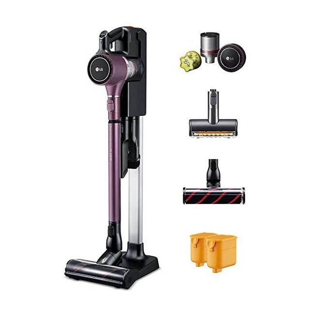 LG Cordzero A9, Two Batteries, for Hard-Floor, Carpet, Couch, Mattress, Car, Extra Filter kit, (A908VMR) Cordless Stick Vacuum, Vintage Wine