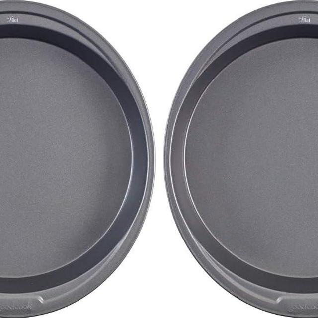 Good Cook 9 in Round Cake Pan, 2pk, Gray