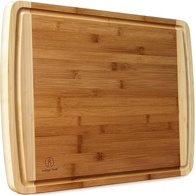 Extra Large Bamboo Cutting Boards for Kitchen with Juice Groove - 17.5 x 13.5 inch