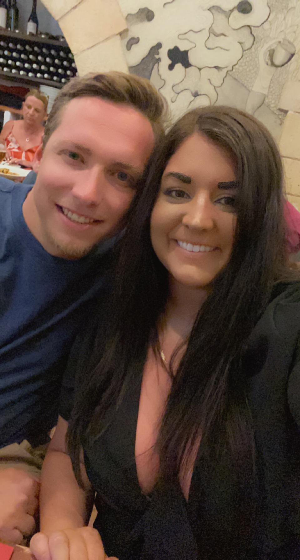 The dinner before Brandon proposed!