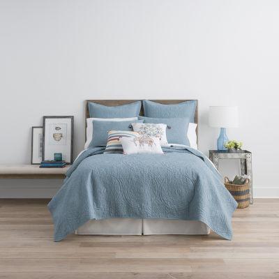 JCPenney Home Emma Quilt in stone blue, king size
