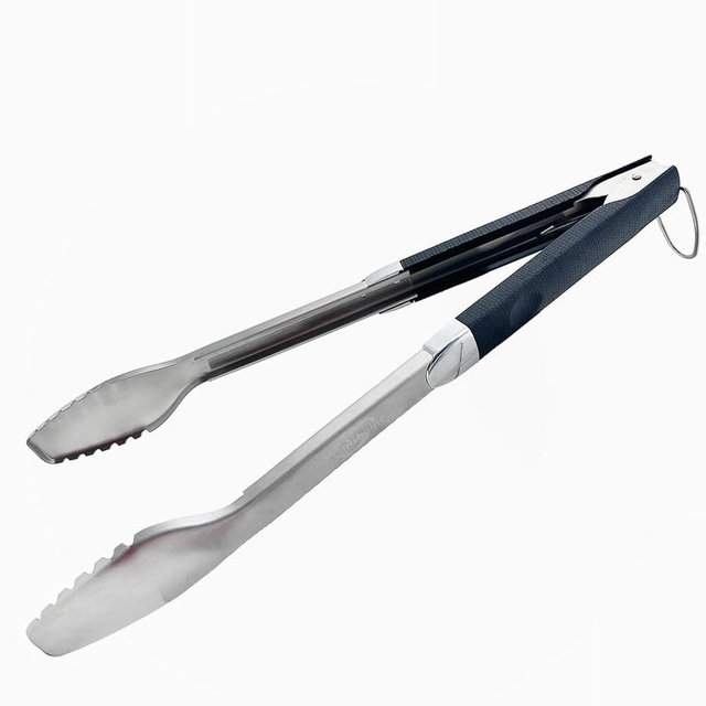 Commercial Grade Barbecue Tongs Stainless Steel 18-Inch Extra Long Heavy Duty Barbecue Tongs, Heat Resistant Handles for BBQ Outdoor Kitchen and Camping Cooking Grilling Food (Tongs)