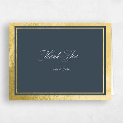 Navy Blue Wedding Thank You - Essex Landscape Foil