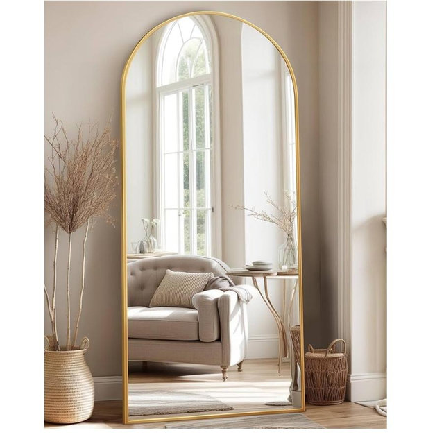 Full Length Mirror, 58"x21" Arch Floor Mirror