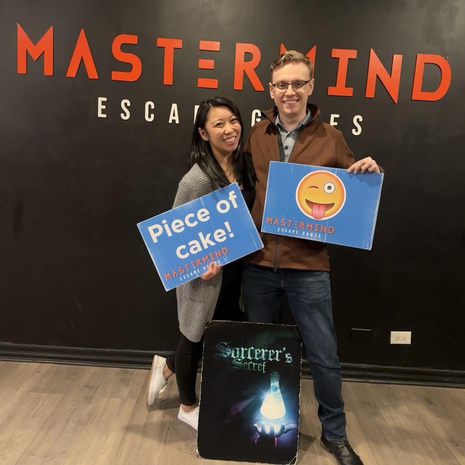 First picture together right after we beat an escape room