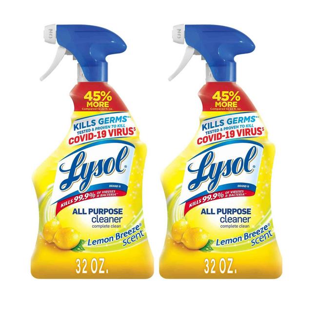 Lysol All Purpose Cleaner Trigger - Lemon - 2pk/32 fl oz