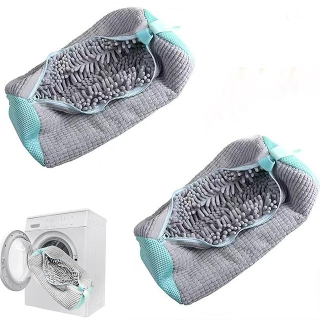 Fachoige Shoe Washing Machine Bag Laundry Shoe Bags for Washing Machine, 2Pcs Shoe Washing Bag Shoe Laundry Bag for Washer and Dryer Reusable Shoe Washing Bags (Grey-2Pcs)