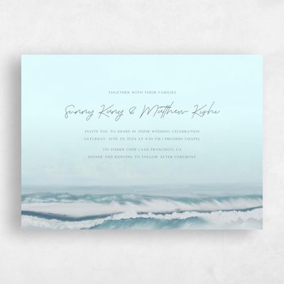 Iceberg, Blue Wedding Invitation - Clearwater Landscape