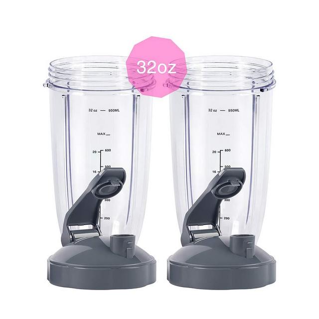 Nutribullet Replacement Parts, 32OZ Cup with Flip Top To Go Lid, Compatible with Nutribullet 600W 900W Blenders (2 Pack)