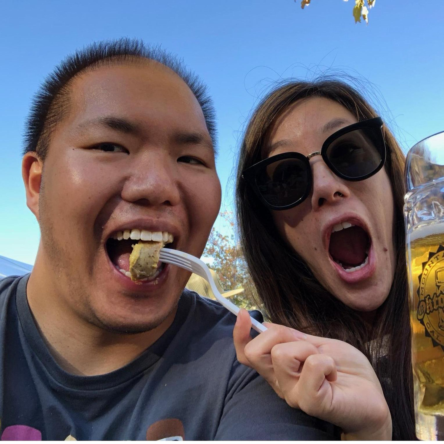 Doing what we love, grabbing a pint of beer and some small eats!