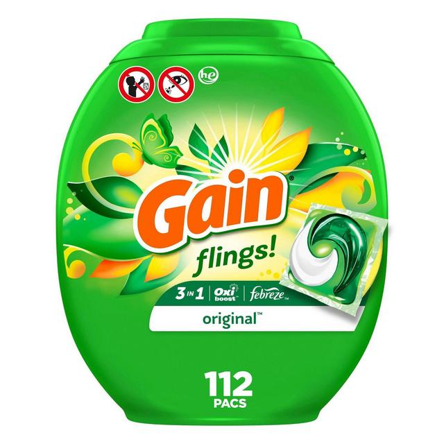 Gain flings! Laundry Detergent Pacs - Original - 76oz/112ct