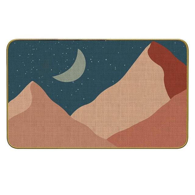 Mingnei Boho Moon Abstract Mountain Landscape Doormat Door Mat for Home Entrance,Boho Mid Century Farmhouse Floor Mats for House Front Indoor Inside Outdoor Outside Entryway Rug 30 x 17 Welcome Mat