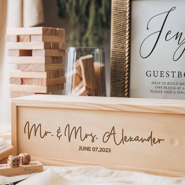Personalized Guest Book Alternative, Jumbling Tower Wedding Table Decor, Custom Wedding Guest Book Decor, Wedding Party Games, Wedding Gift