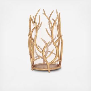 Gold Branches Hurricane Candle Holder