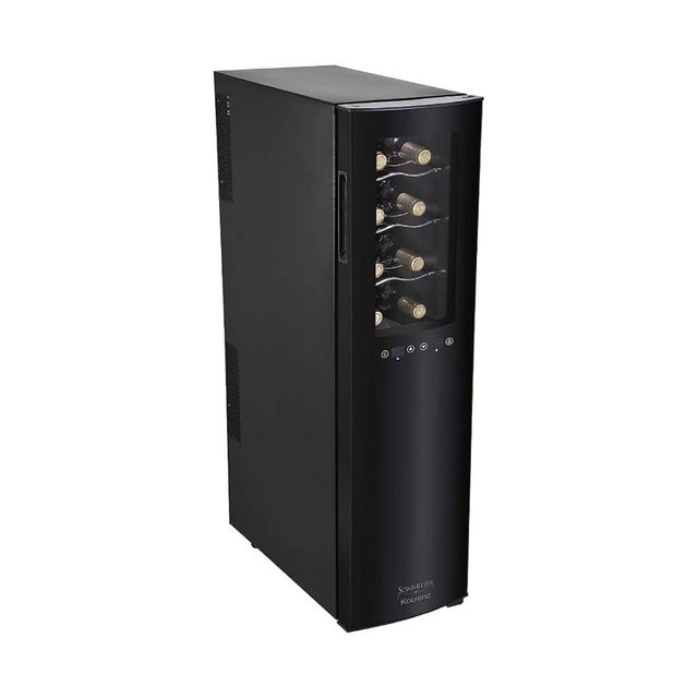 Koblenz Free Standing Dual Zone Fridge and Chiller Thermoelectric Cooler with Digital Display and Touch Controls, 750 ml Wine Bottles (EVFK-18), Black