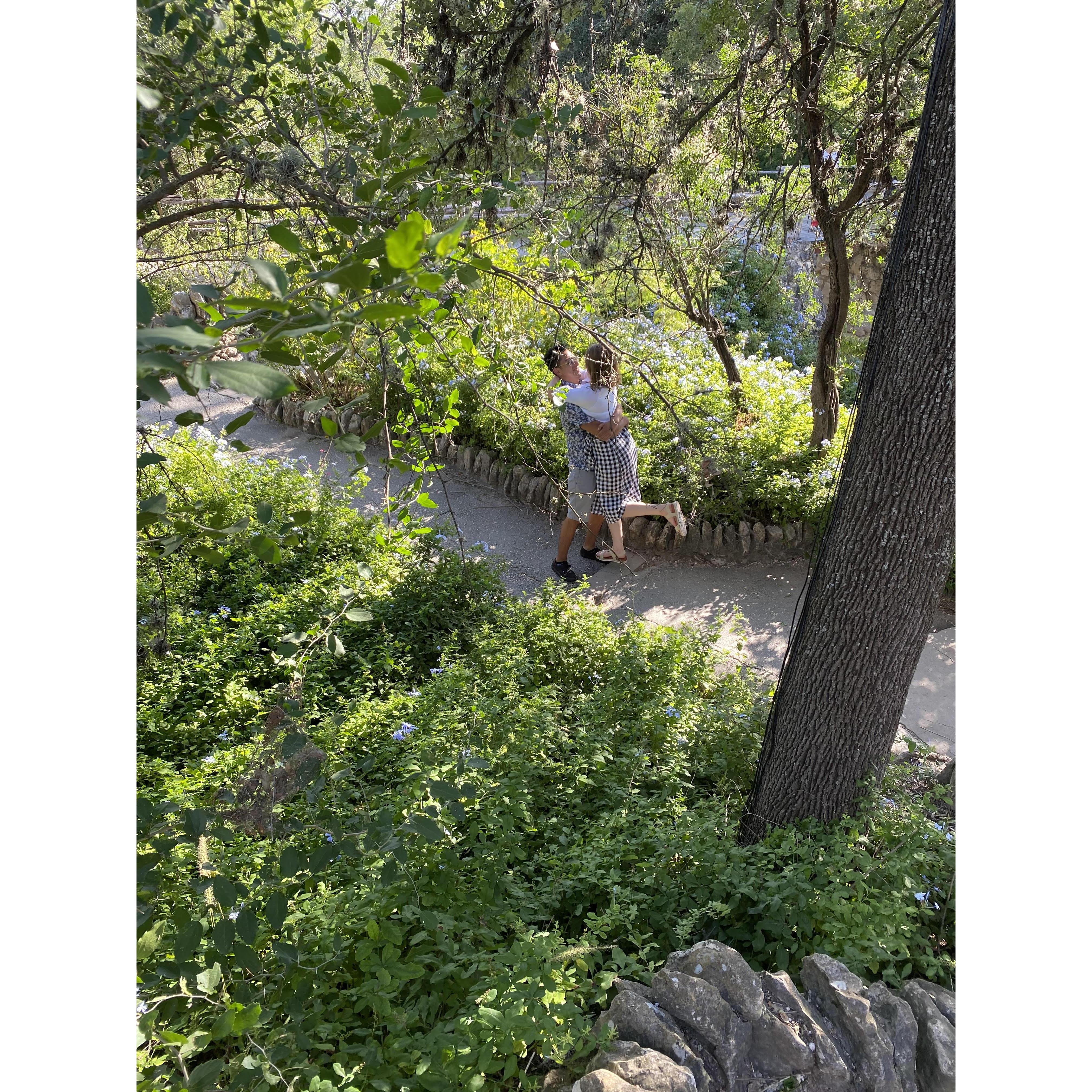 Japanese Tea Garden, San Antonio, TX. Thank you to Annie and Kaitie for capturing these moments of us trying to recreate the day we got engaged!