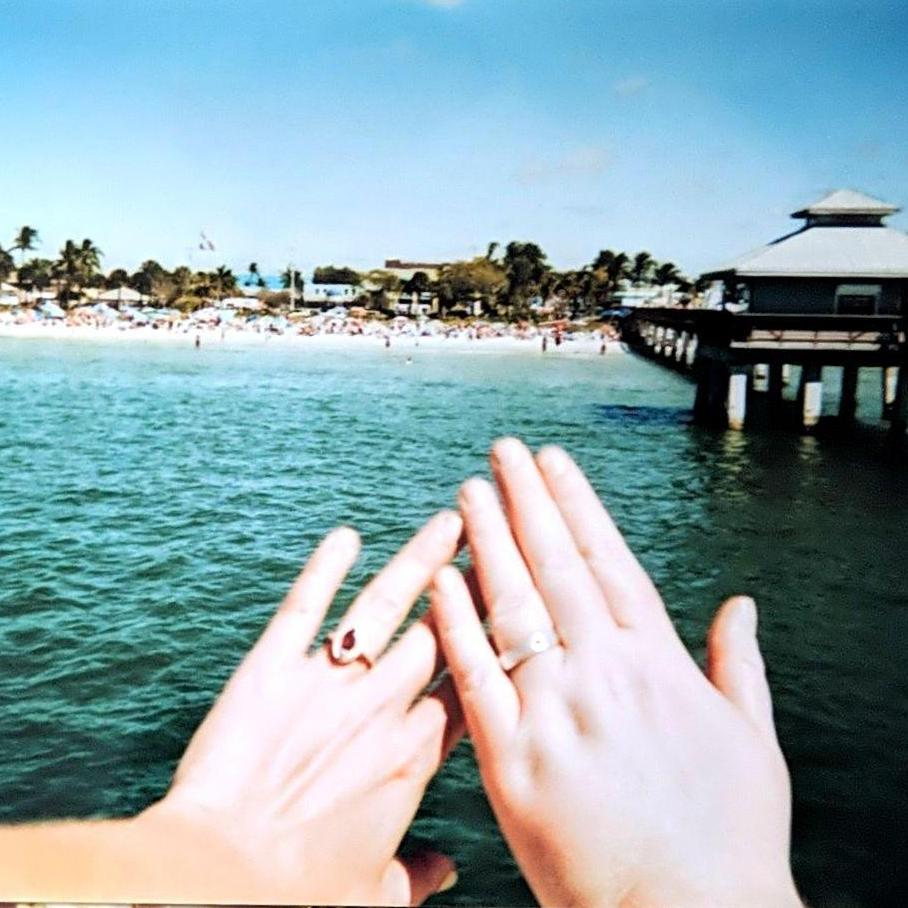 The beach in Fort Myers, FL the day after we got engaged