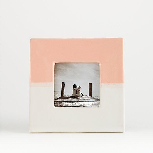 Vic 4x4 White and Blush Ceramic Frame
