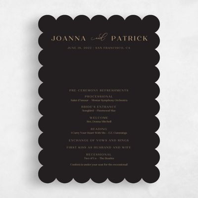 Brown Scalloped Wedding Program - Colbie