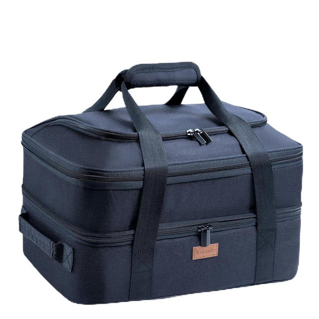 BAGSPRITE Expandable Insulated Casserole Carrier for Hot or Cold Food, Casserole Dish Carrying Case,Thermal Lasanga Lugger Tote for Pockluck, Parties, Picnic, Fits 9" x 13" Baking Dish, Fancy Panz