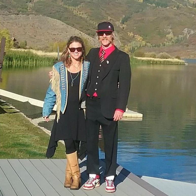At on one of our dear friends' wedding last fall in Steamboat.
