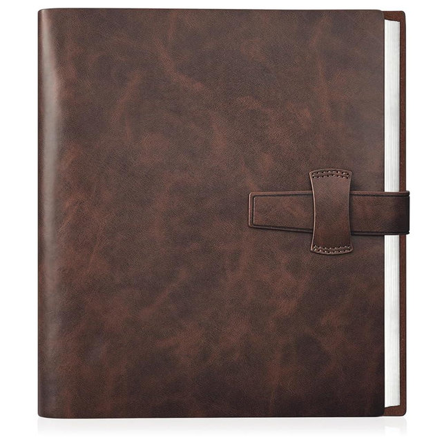 Artmag Photo Album 4x6 200 Photos, Thick Leather Cover Scrapbook with 30 PCS Kraft Writing Paper Picture Album Holds 200 Horizontal Photos for Family Wedding Anniversary (Brown)