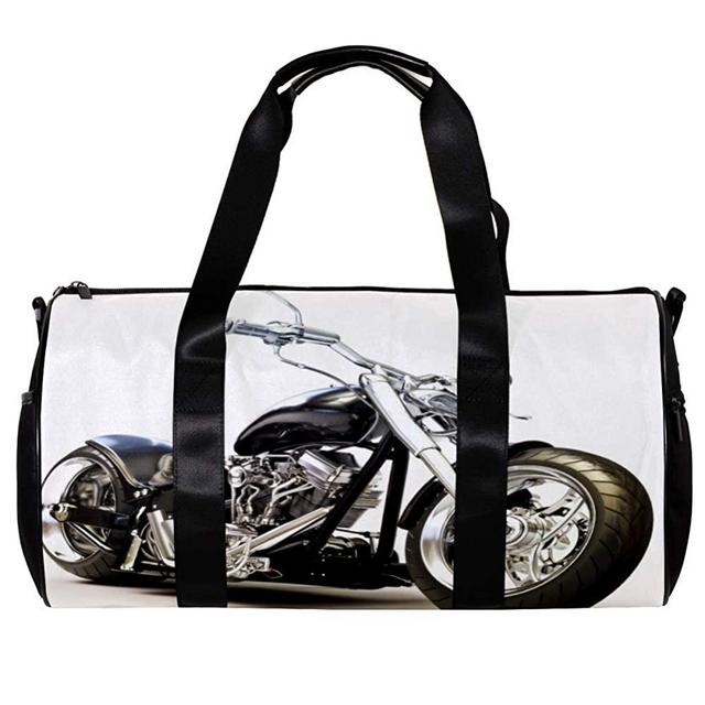 LEVEIS Black Motorcycle Travel Tote Duffel Bag Carry on Bag Weekender Gym Bag For Men & Women