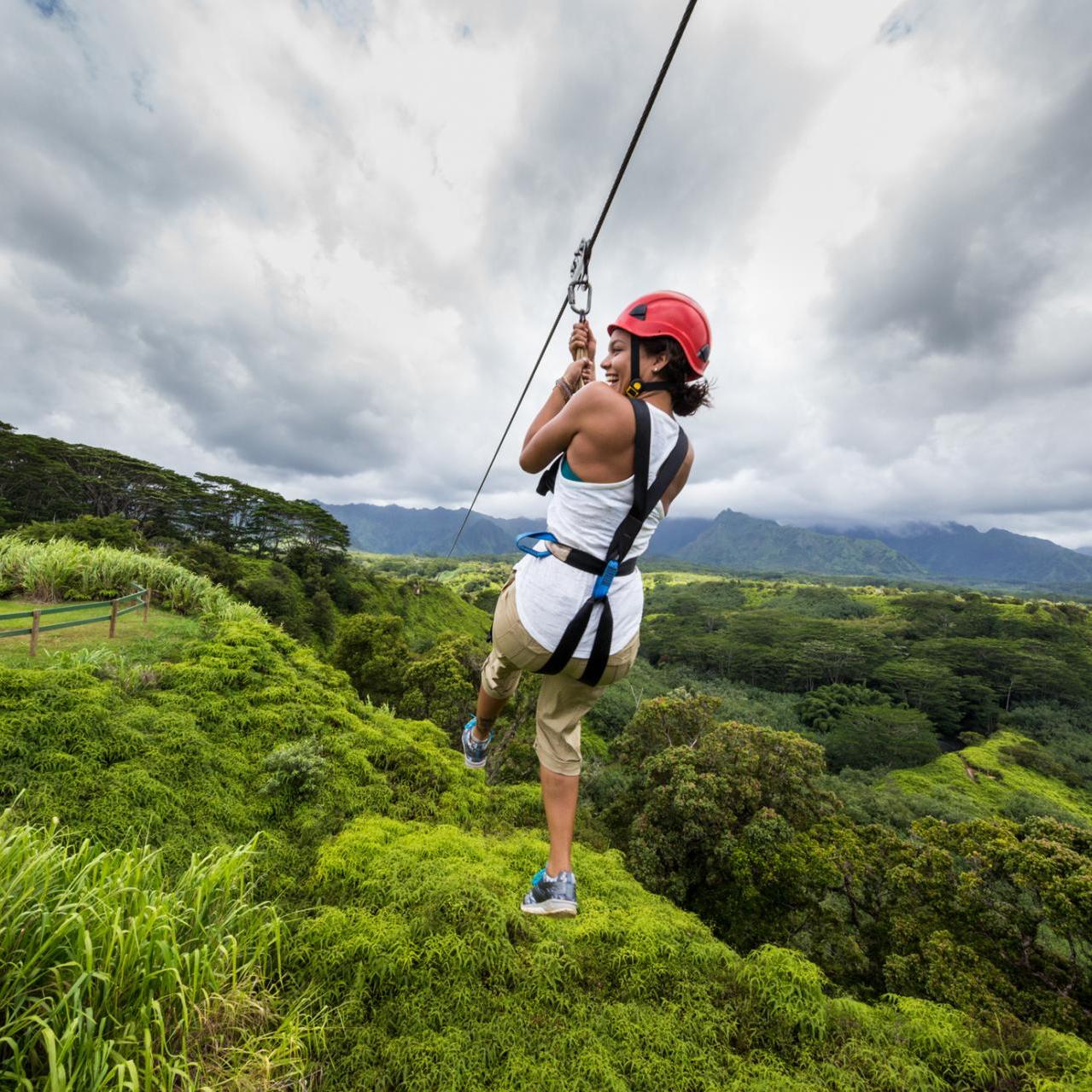 Zip-Lining for Two in Hawaii