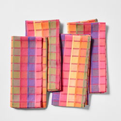 Sur La Table Modern Plaid Napkins, Set of 4