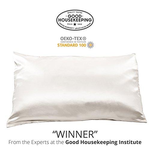 Fishers Finery 25mm 100% Pure Mulberry Silk Pillowcase Good Housekeeping Winner (White, Standard)