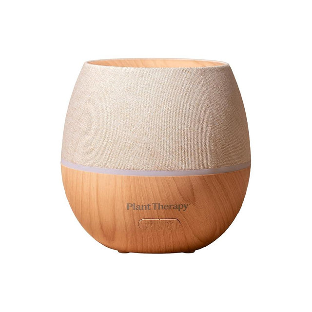 Plant Therapy Drift Linen Diffuser, Stylish Linen Cover Adds a Soft, Natural Touch to Any Space, Intermittent & Continuous Mist, Color-Changing Light Feature, 320 Square Feet Coverage