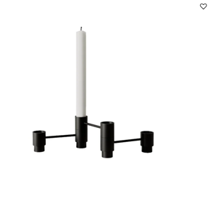 Structure candleholder, 3 pcs, black