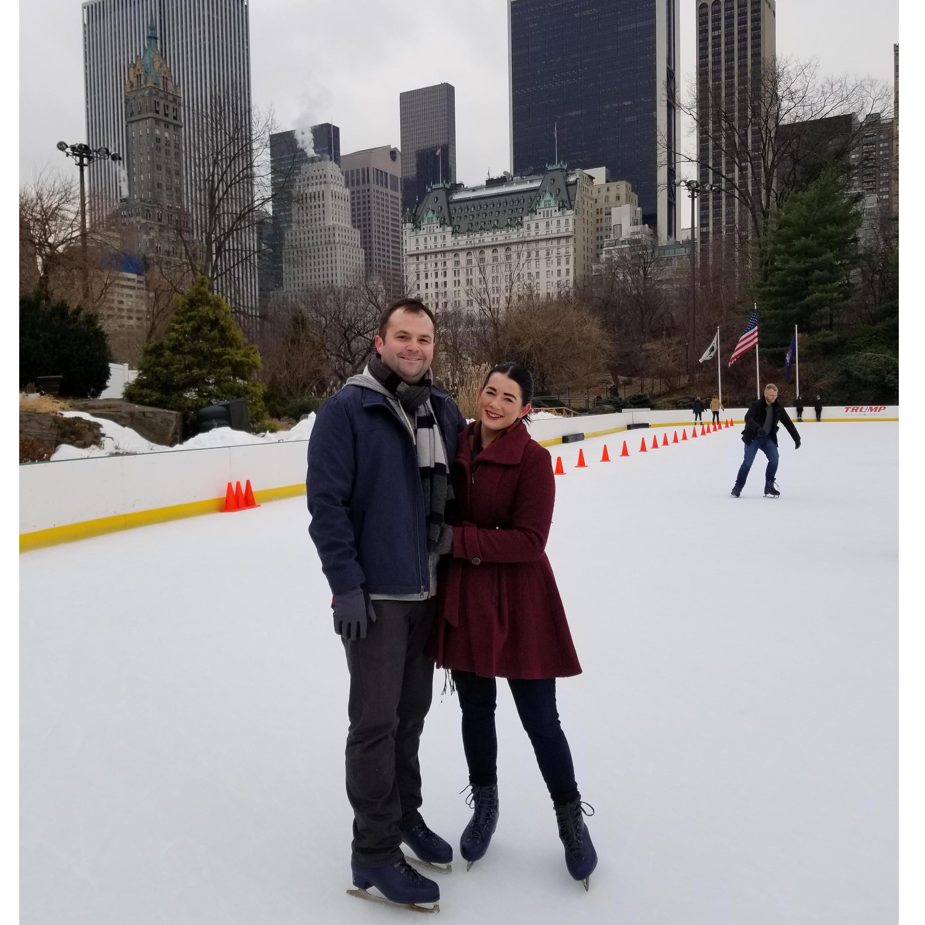 Ice skating in Central Park