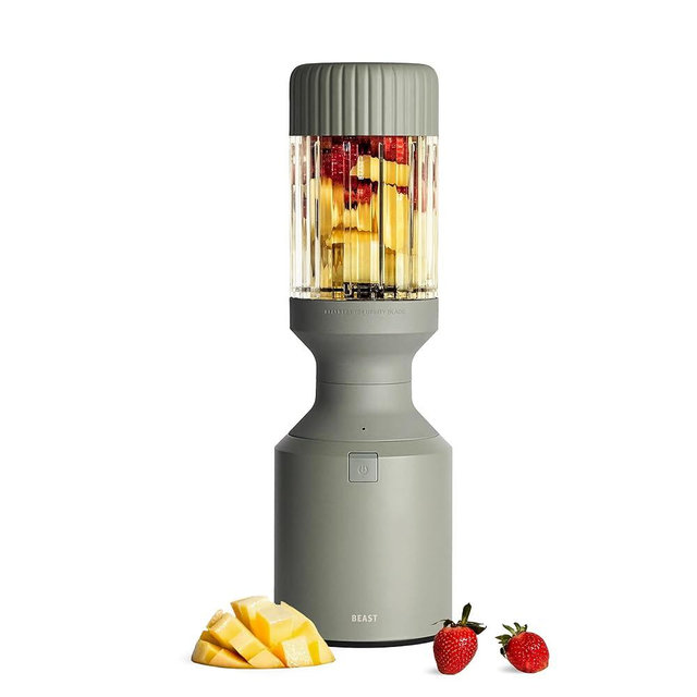 Beast Mega 1200 | Premium Countertop Blender | Smoothies, Shakes, Sauces, Dips, Soups | Blends Ice and Frozen Fruit | Includes Extra Lids and Straw System | 1200W | (Sage, 120V)