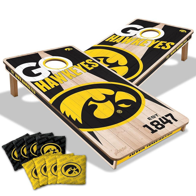 YouTheFan NCAA 2’ x 4’ Professional Wood Cornhole Game with Logo Bags