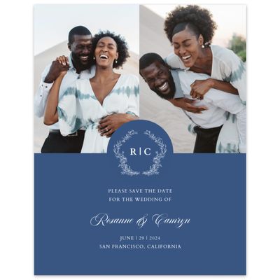 Royal Blue Wedding Digital Save the Date - Eleanora Multiphoto