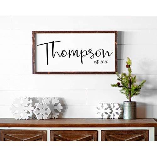 Last Name Signs for Home Family Established Wood Sign Personalized Family Wood Sign Wedding Gift for her