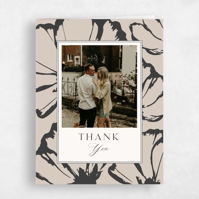 Canvas Tan, Beige Wedding Thank You - Esme Photo