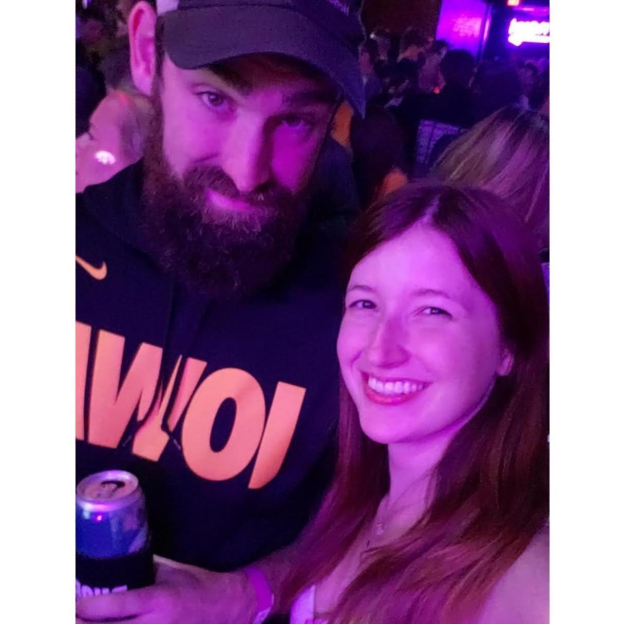 Dancing together in downtown Iowa City