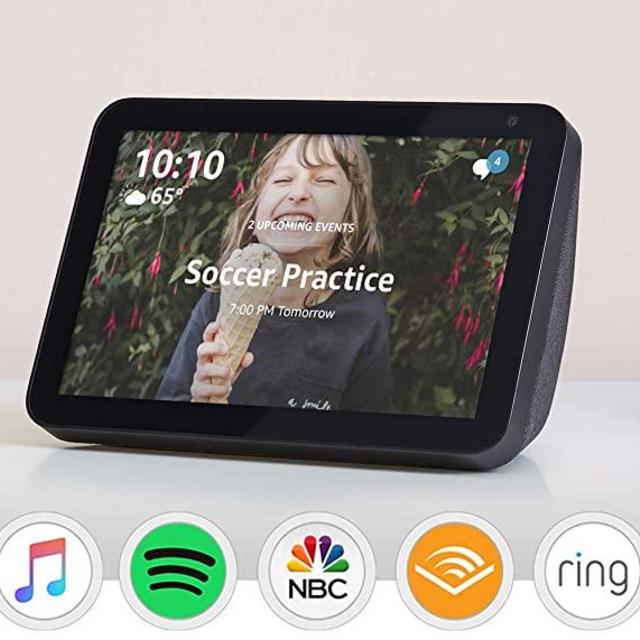 Echo Show 8 (Charcoal) Bundle with TP-Link simple set up smart plug