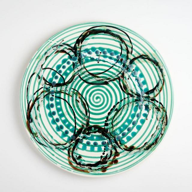Nicola Fasano Charger Plate in Green Circles