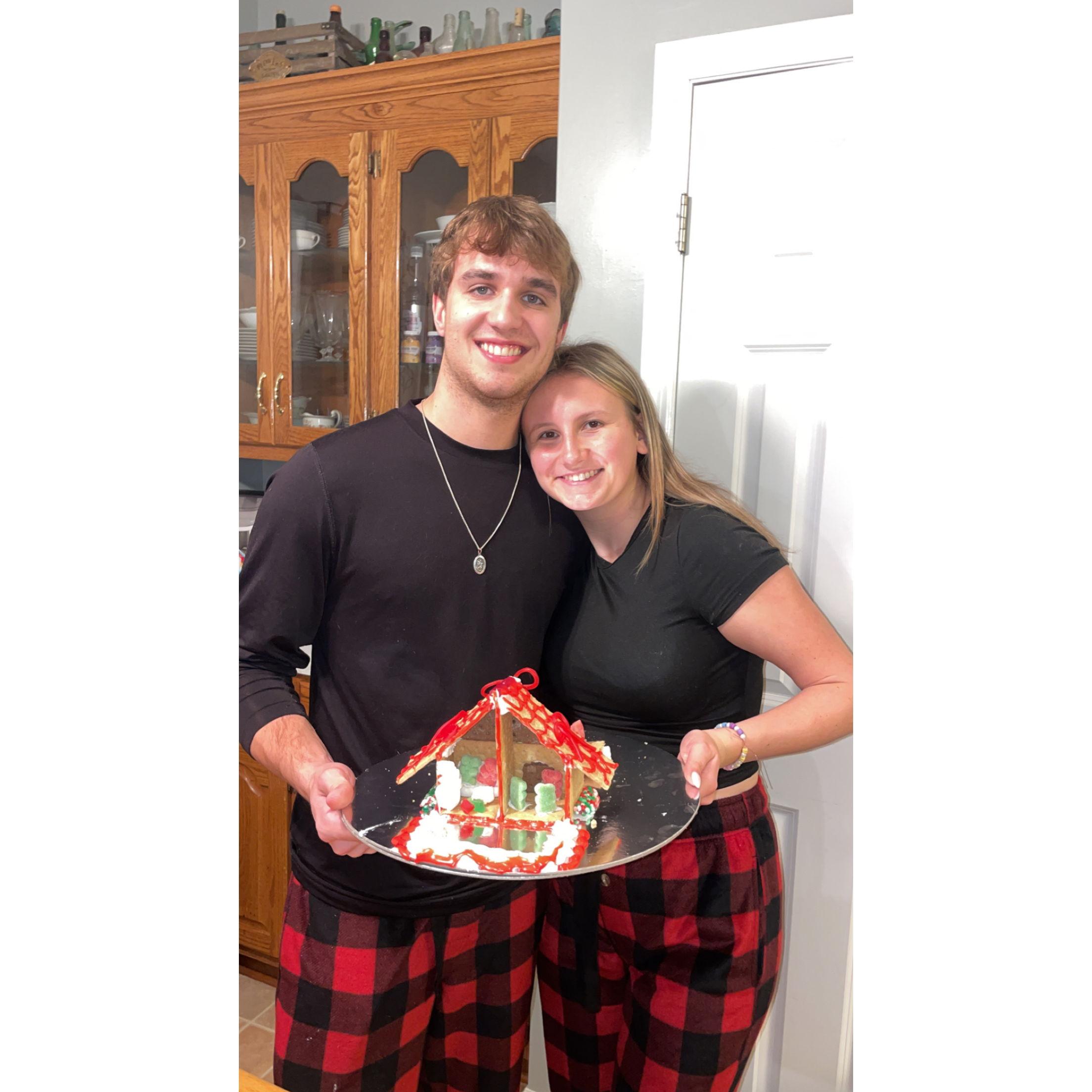Our first gingerbread house competition with Michael's family