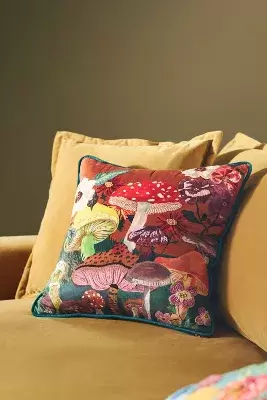 Nathalie Lete Embroidered Velvet Pillow